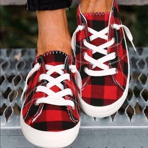 Buffalo Plaid Sneakers Size 10